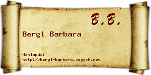 Bergl Barbara névjegykártya